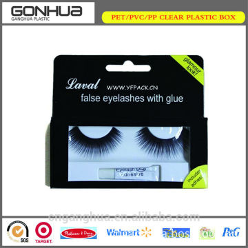 China supplier custom fashion private label eyelash packaging PET plastic clear blister false eyelashes box with clear window